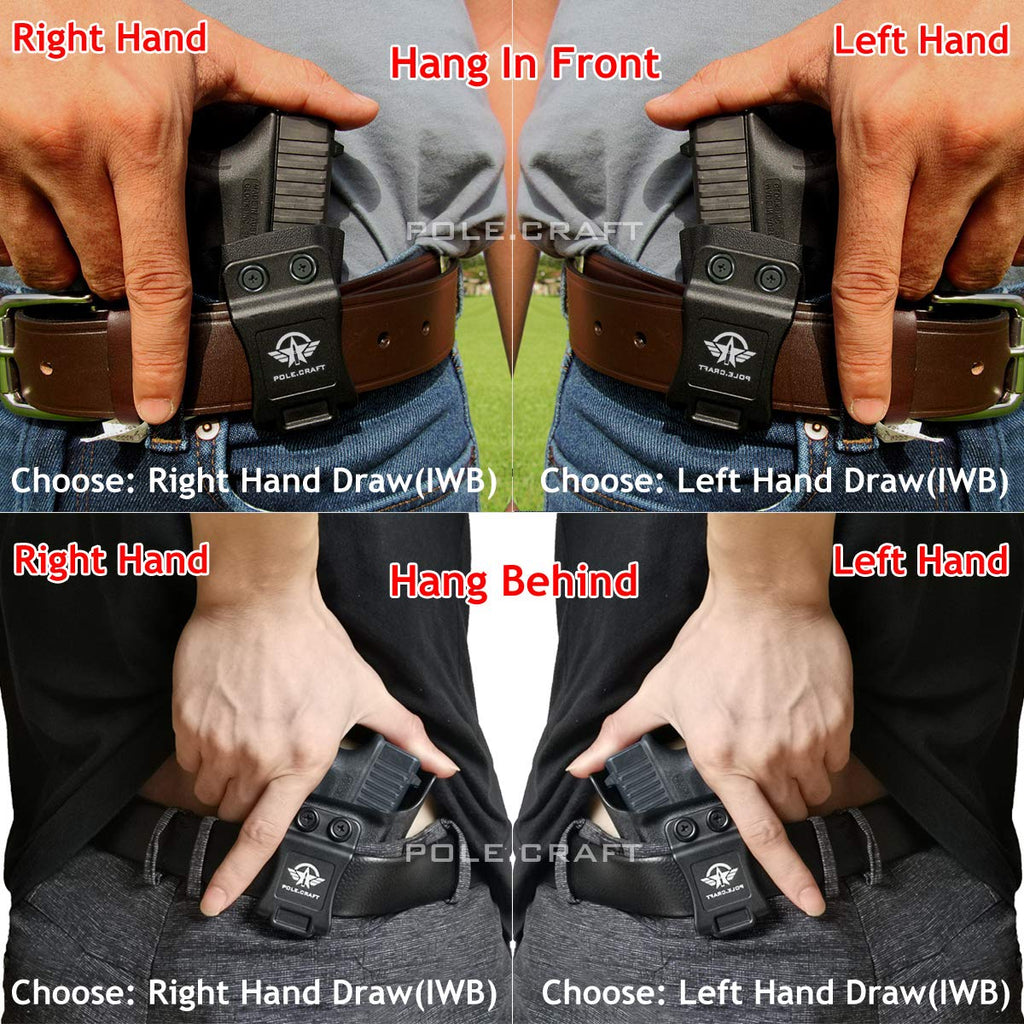 Ruger SR9 Holster, Ruger SR40 Holster - Kydex IWB Holster Ruger SR9 / Ruger SR40 Holster IWB - Inside Waistband Holster Widened Entrance For Ruger SR9 / SR40 Accessories ( Black, Right Hand)