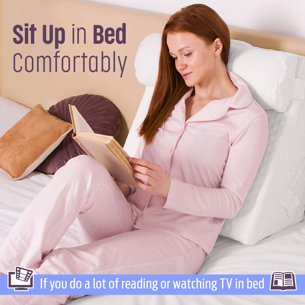 Flexicomfort Bed Wedge Pillow for Sleeping -Adjustable Post Surgery Pillow (7 in 1) -%100 Memory Foam -Head Support Cushion -Incline -Leg Elevation -Pregnancy - Washable Cover - Large 24 Inch