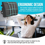 FORTEM Office Chair Cushion and Back Support for Office Chair, Lumbar Support Pillow, Memory Foam, Non Slip Sitting and Back Rest for Gaming, Car Seat Cushion, Chair Pad