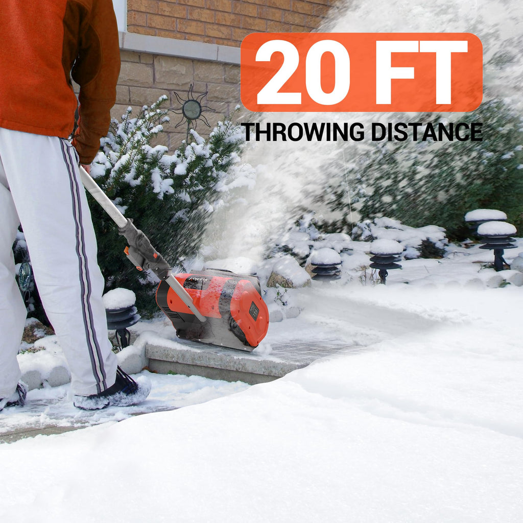 VOLTASK Cordless Snow Shovel - 20V | 10-Inch | 4-Ah Cordless Snow Blower, Battery Snow Blower with Adjustable Front Handle (4-Ah Battery & Quick Charger Included), SS-20C