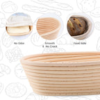 DOYOLLA Mini Oval Proofing Set (6.5inch, set of 5), Sourdough Proofing Baskets Bread Dough Rising Bowls w/Liners for Home Sourdough Bakers Baking