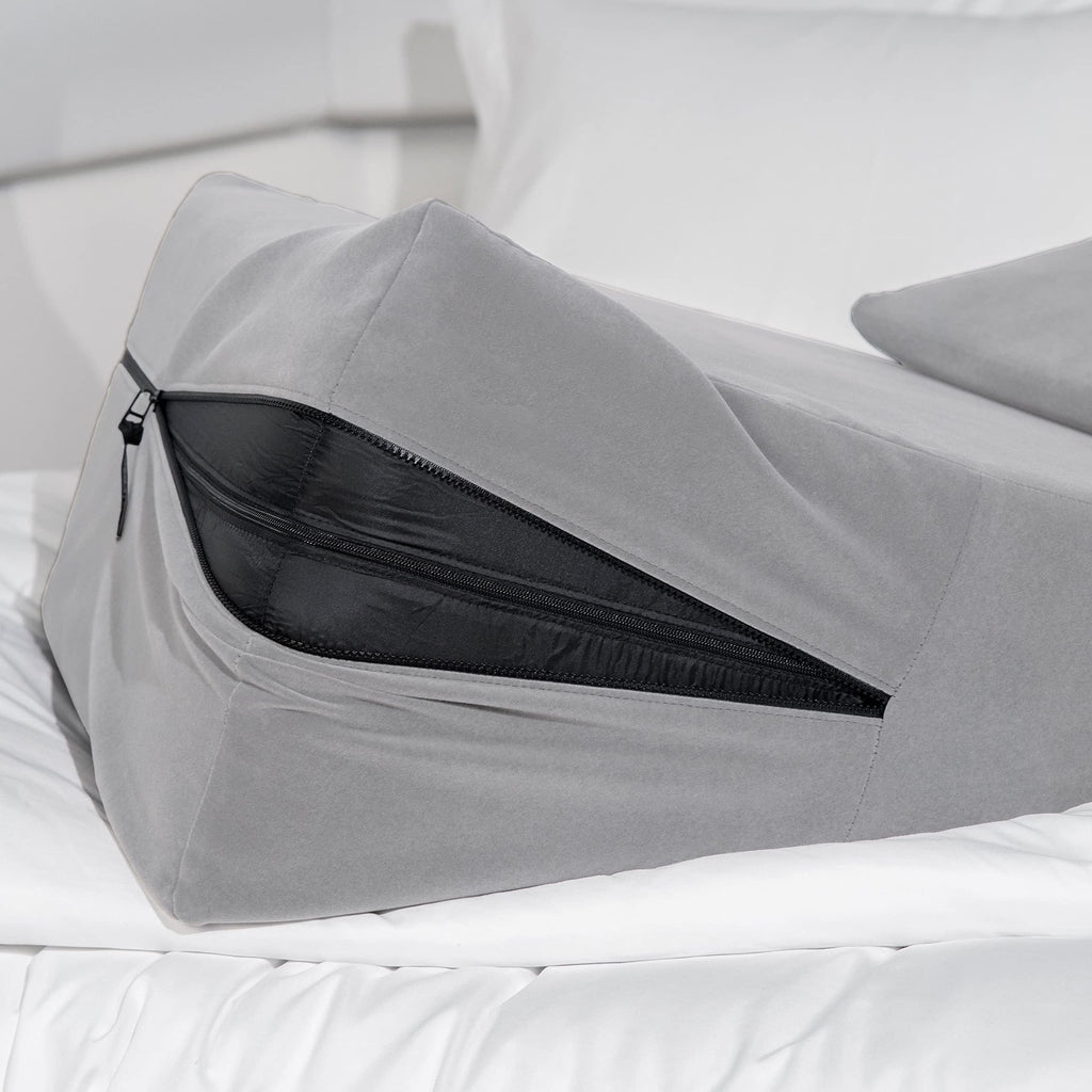 Avana Micro-Velvet Slant Combo 12” & 7” Height - Firm Density Bed Wedge Set for Back and Knee Support