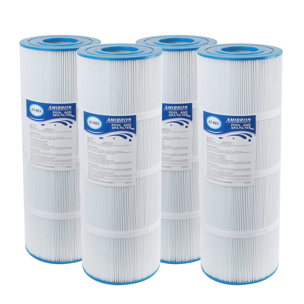 AmiBron C-7483 Pool Filter Cartridge Replaces Hayward SwimClaer C3030, C3025, C3020, C580E, Compatible with Hayward CX580XRE, Pleatco PA81-PAK4, Filbur FC-1225 FC-6425, 4 Pack