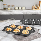 HONGBAKE Nonstick Jumbo Muffin Pan, 2 Pack Large Cupcake Tin for Baking, Cup Cake Tray, 3.5dia, 6 Cup, Premium, Extra Thick, Dishwasher Safe