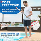 ProTuff 16ft Heavy Duty Telescopic Pool Pole – Unconditional Lifetime Replacement - Instant & Reliable Extension - Universal Fit for Nets, Skimmers, Brushes & Vacuums - Anti-Slip, Comfort Grip