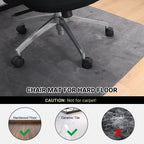 QQpony 63"x51" Office Chair Mat for Hardwood Floor, Flannel Fabric Desk Rug for Hard Surface, Protector Floor Mat for Home Office (Grey)