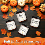 Fall Candle Set | 4pack Fall Scented Candles for Home - Soy Candles for Home Scented, Autumn Candle Set, Fall Candle Gifts - Fall Scents of Pumpkin/Apple Pie/Harvest/Autumn Wreath