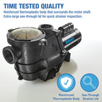 Doheny's Inground Swimming Pool Pro Pump | 1.5 HP, 115V/230V, 97 GPM | Self-Priming, Heavy-Duty, Low-Noise, High-Efficiency | Stainless Steel Shaft, Reinforced Thermoplastic, CSA & ETL Certified