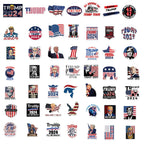 50Pcs Donald Trump Stickers, Trump 2024 Stickers, Funny USA Presidential Election Stickers for Water Bottles, American Flag Gifts for Kids Men and Women (Trump 50)