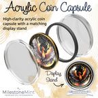 MilestoneMint Phoenix Sobriety Coin | AA Chip Medallion Gift Set with Coin Capsule, Display Stand & Card for Sober Men & Women in Recovery | Sobriety Gifts for Anniversary Month & Year
