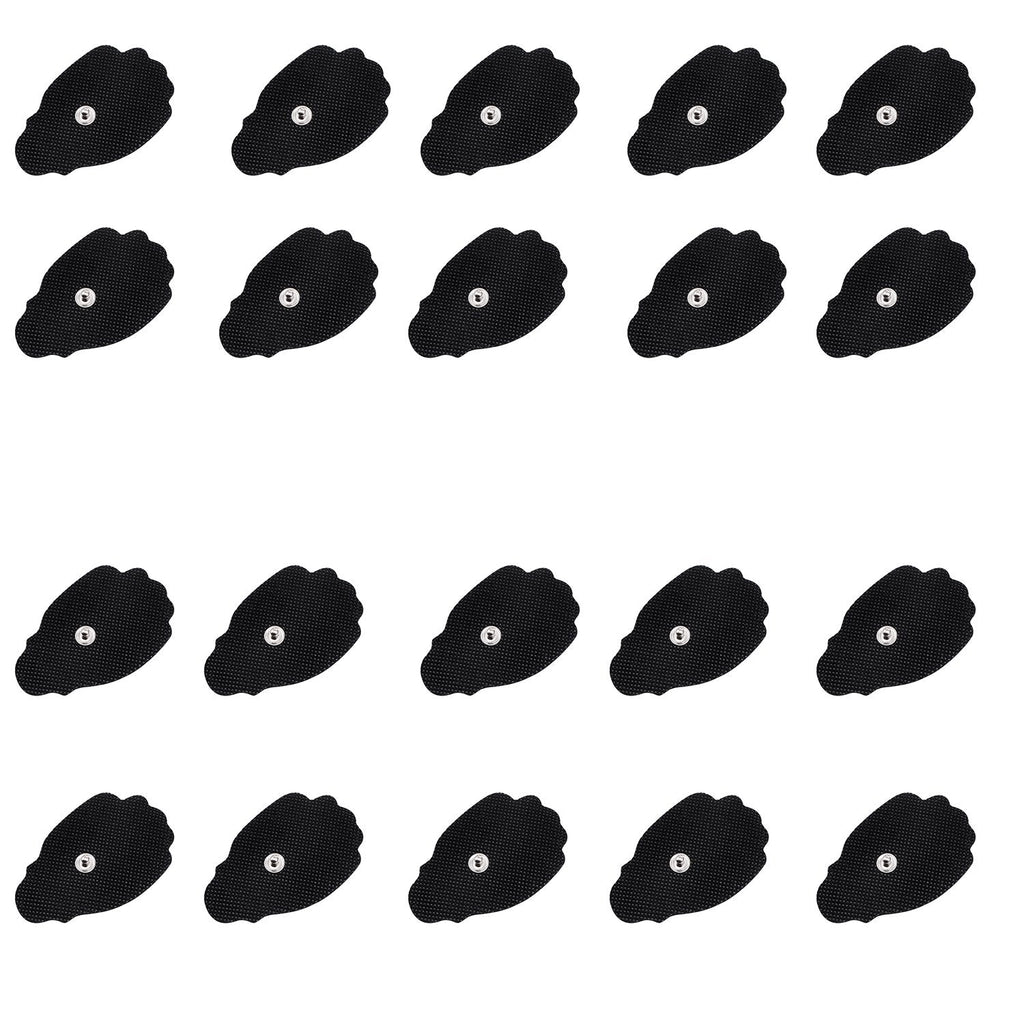Pack - 20 (10 Pairs) Large TENS Unit Electrode Pads Reusable Self-Adhesive Replacement Massage Pads (Snap on - 3.5mm) - for TENS/EMS Electronic Pulse Massagers