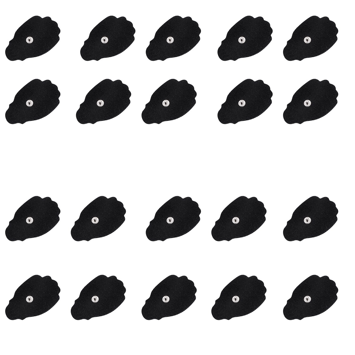 Pack - 20 (10 Pairs) Large TENS Unit Electrode Pads Reusable Self-Adhesive Replacement Massage Pads (Snap on - 3.5mm) - for TENS/EMS Electronic Pulse Massagers