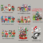 Christmas Iron on Transfers Patches, 8 Sheets Winter Iron on Patches for Clothing Halloween Heat Transfer Vinyl Cute Snowflake Nightmare Iron on Decals for T-Shirts Clothing Backpack DIY Decorations