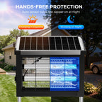Solar Bug Zapper Outdoor, 4500V Waterproof Mosquito Zapper with 10W Solar Panel, Cordless Rechargeable Electric Fly Zapper, Mosquito Killer Lamp with Auto Sensor for Patio, Backyard, Garden, Camping