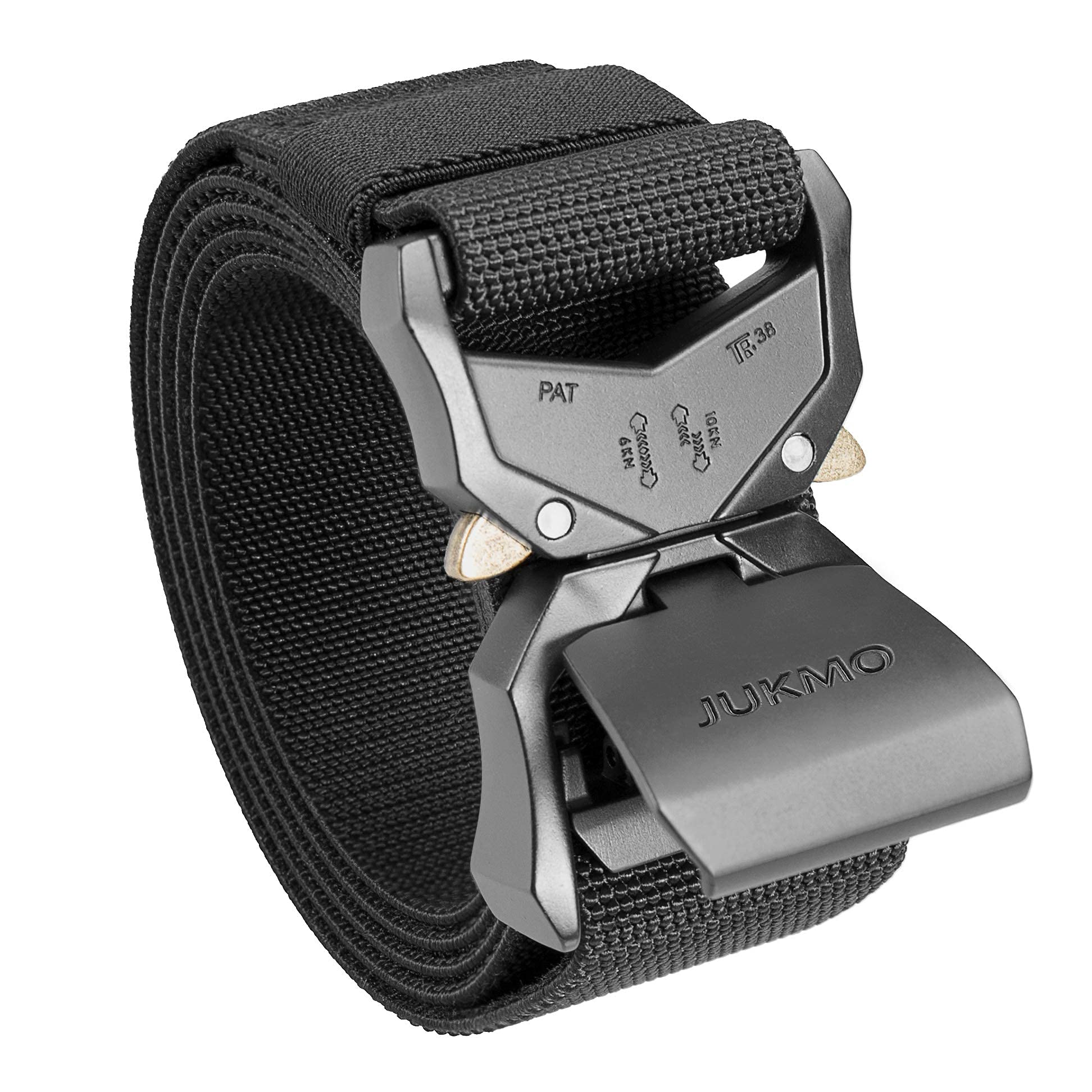 Tactical Belt, Military Hiking Rigger 1.5" Nylon Web Work Belt with Heavy Duty Quick Release Buckle (Black, Medium)