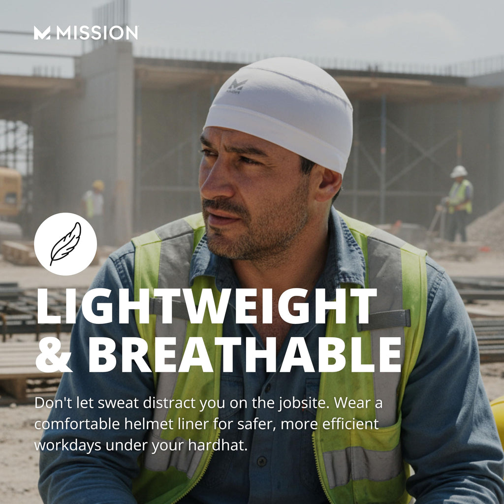 MISSION Cooling Helmet Liner- Cools Instantly When Wet, UPF 50, Wear Under Helmets, Hardhats & More- Digital Camo Gray