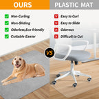 SHAREWIN Office Chair Mat for Hardwood/Tile Floor, 55"x35" Computer Gaming Chair Mat, Under Desk Low Pile Office Rug, Easy-Clean Floor Protector Mat, Light Grey