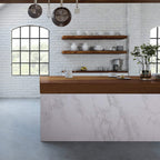Glossy Marble Contact Paper Granite White/Grey Kitchen Countertop Cabinets Furniture Refurbishment Wall Paper Thick Removable Wallpaper Peel and Stick Wall Decor Vinyl Wrap 11.8"x78.7"