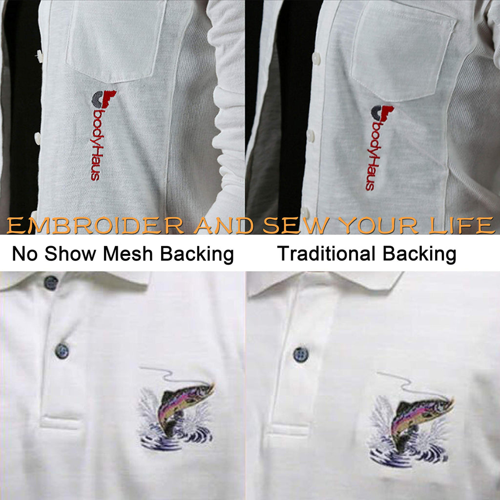New brothread No Show Mesh Machine Embroidery Stabilizer Backing 12" x 50 Yd roll - Light Weight 1.8 oz - Cut into Variable Sizes for Machine Embroidery and Hand Sewing