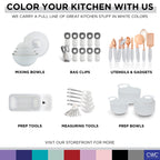 COOK WITH COLOR Mixing Bowls with TPR Lids - 12 Piece Plastic Nesting Bowls Set includes 6 Prep Bowls and 6 Lids, Microwave Safe Mixing Bowl Set (Speckled White)