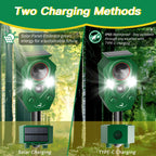 Peepst Solar-Powered Ultrasonic Animal Repellent with Motion Sensor, Perfect for Outdoor Yards, Deer Repellent Device with LED Flashing Lights, Effective to Repel Deer, Coyotes, Raccoons, and Cats