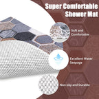 Shower Mat Non-Slip, Soft Comfort Bath Mat with Drainage Holes, PVC Loofah Massage Bathmat for Shower,Tub,Bathroom,Wet Areas, Quick Drying