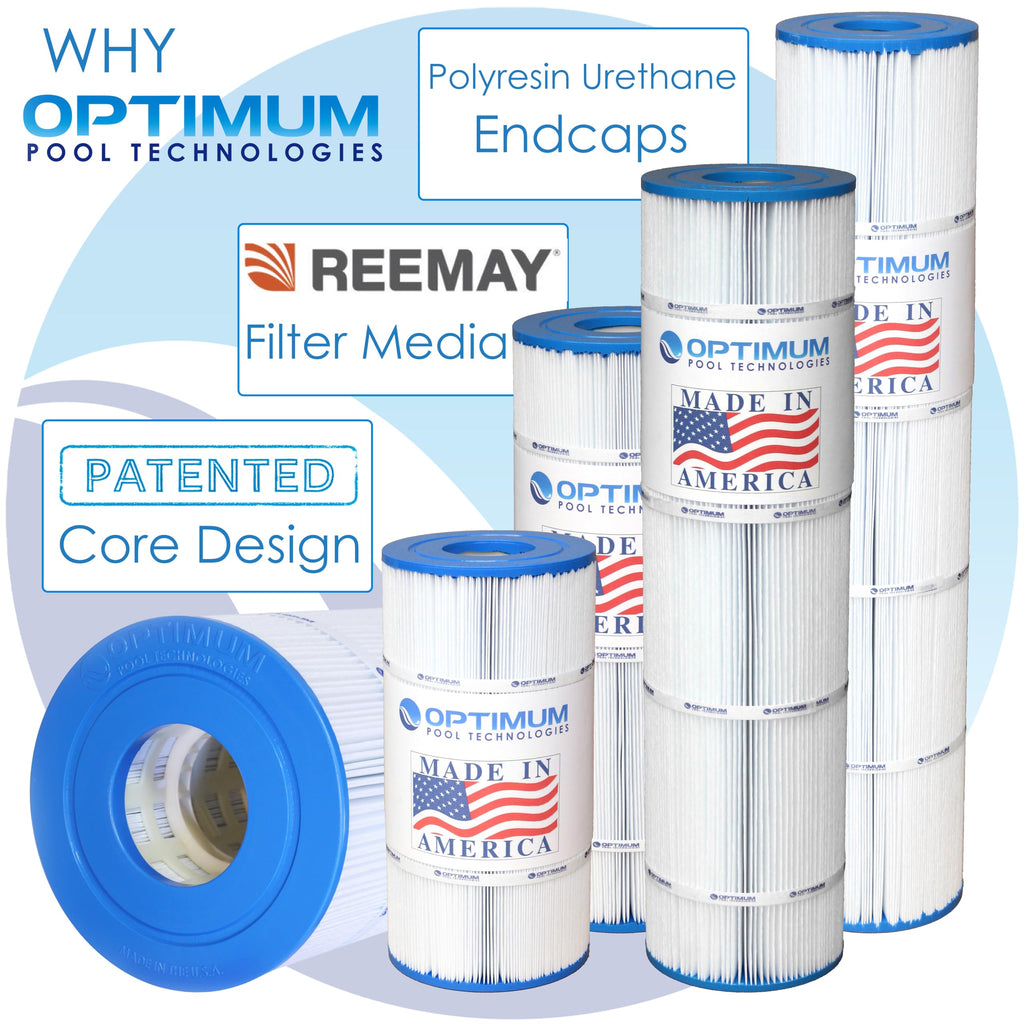 Optimum Pool Technologies® Pool Filter 4-Pack, Compatible Replacement for Pentair® Clean & Clear Plus 320 178580, R173573, Unicel C-7470, Pleatco PCC80, & Filbur FC-1976, FC-6465 Filter Cartridges