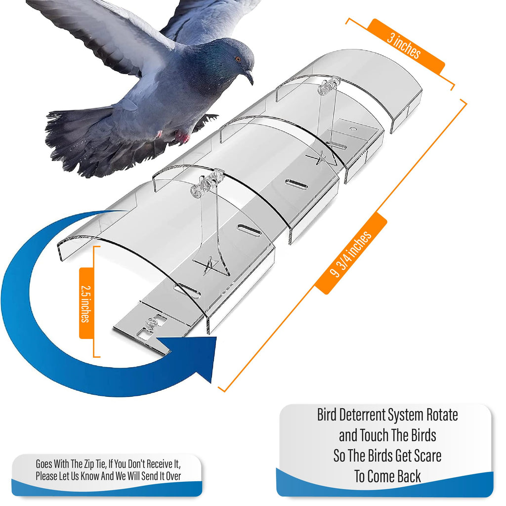 Petslandia Bird Deterrent System - Polycarbonate UV Resistant Pigeon Deterrent, Cruelty-Free Pigeon Proof, Long Lasting, Suitable for Balconies, Patios and Outdoors (78 in)