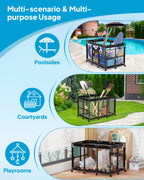 SHAPON Pool Storage Bin XX-Large, Nylon Mesh Pool Float Storage Organizer for Noodles, Goggles, Floats & Balls, Outdoor Pool Toy Storage with Rolling Cart for Swimming Equipments, Black