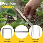 BzBirds USA Made 100 Pack Landscape Staples 6 inch 11 Gauge Garden Stakes Galvanized Landscape Fabric Pins | Metal Stakes for Ground Cover Holding Fence Christmas Decorations Irrigation Tubing