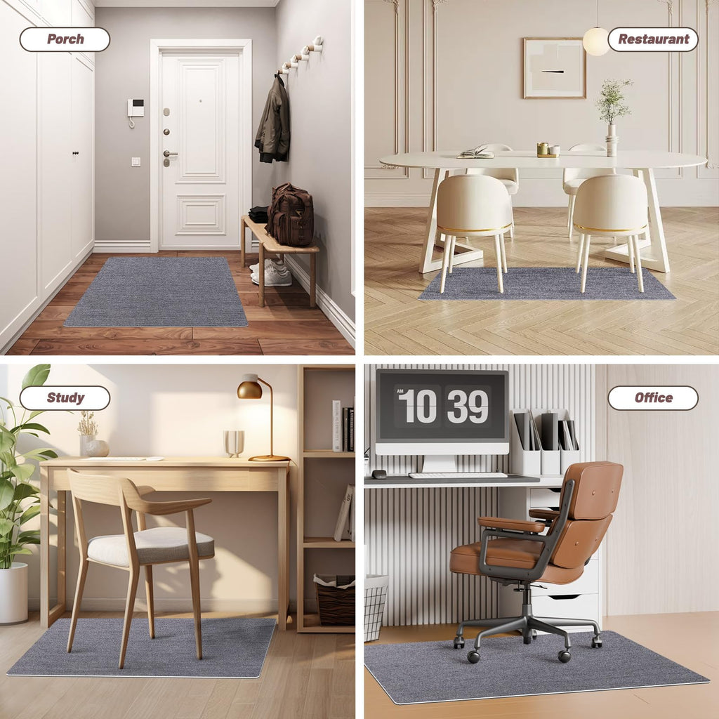 Riveroy Office Chair Mat - for Hardwood Floors, Large Non-Slip Easy-Clean Floor Protection Blanket (Grey, “48 x 36in”).
