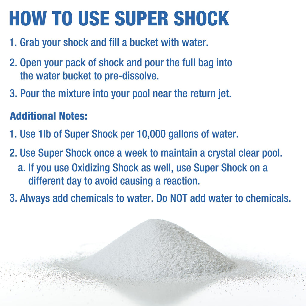 Doheny's Super Pool Shock | Pro-Grade Chlorine Shock, Quick-Dissolving, Fast-Acting 68% Cal-Hypo Granular Pool Shock | 24 x 1lb Bags, Proudly Made in the USA