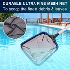 POOLAZA Ultra Fine Mesh Pool Skimmer Net with Aluminum Frame, Aluminum Pool Net for Cleaning Efficiently, Durable Pool Skimmer Net Fine Mesh Ideal for Fine Debris Removal, Fine Mesh Pool Net Skimmer