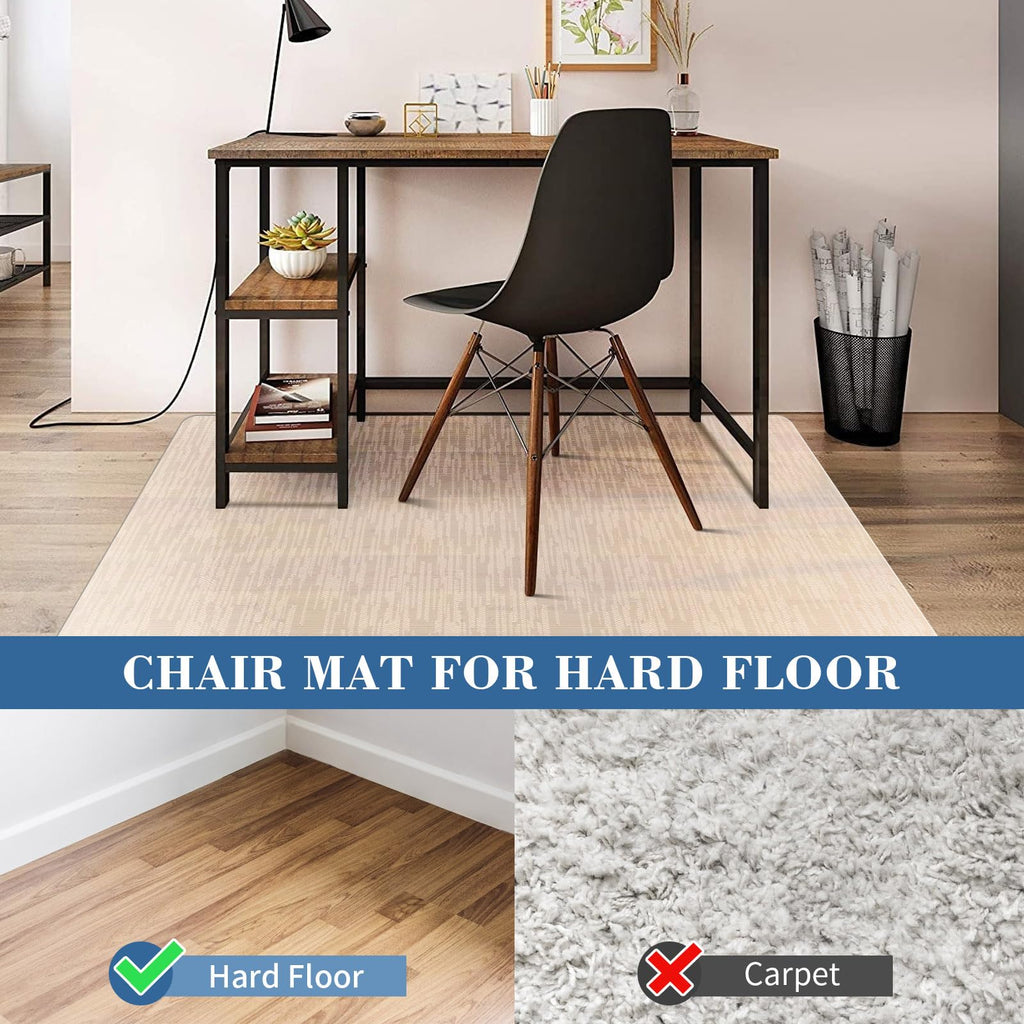 Clear Chair Mat, TYDLE 50" x 65" Large Office Chair Mat for Hard Floor, Vinyl Chair Mat for Gaming Chairs, Slip Resistant Floor Protector Rolling Computer Desk Mat for Hardwood Floor, Clear