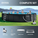 INTEX Ultra XTR 26 ft x 52 in Above Ground Pool Set, Round Swimming Pool with Steel Frame, 2800 GPH Sand Filter Pump, Ladder, Cover, & Ground Cloth