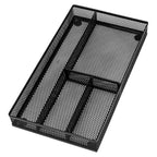 Desk Drawer Organizer Tray,Drawer Organizer for Office and Home,Desk Organizer with Drawers,4 Compartments,Non-Slip Desk Organizers and Accessories for Stationery Makeup School (Black)