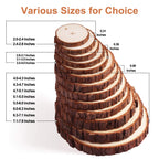 Fuyit Wood Slices 30 Pcs 2.0-2.4 Inches Craft Wood kit Unfinished Predrilled Tree Slices with Hole, Wooden Circles for Arts and Crafts Christmas Ornaments DIY Crafts