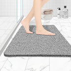Joyhalo Shower Mats for Showers Anti Slip for Elderly, 24'' x 24'' Non Slip Bath Mat for Inside Shower, Bath Tub Mats for Bathroom Non Slip for Shower, PVC Loofah Bathroom Mats, Grey