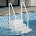 UPHYB Pool Ladder, 4-Step Pool Stairs with Double Handrails and Non-Slip Steps for 48-54” Above Ground and In-Ground Pools, White