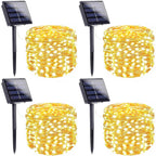4-Pack Solar String Lights Outdoor, Extra-Long 400LED Solar Christmas Lights Waterproof, Solar Twinkle Lights Copper Wire 8 Modes Solar Fairy Lights for Xmas Tree Garden Party Wedding (Warm White)