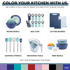 COOK WITH COLOR Prep Bowls with Lids- Wide and Deep Nesting Plastic Small Mixing Bowl Set with Lids, 12 Piece Set - Deep Bowls, Blue