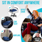 FORTEM Office Chair Cushion and Back Support for Office Chair, Lumbar Support Pillow, Memory Foam, Non Slip Sitting and Back Rest for Gaming, Car Seat Cushion, Chair Pad