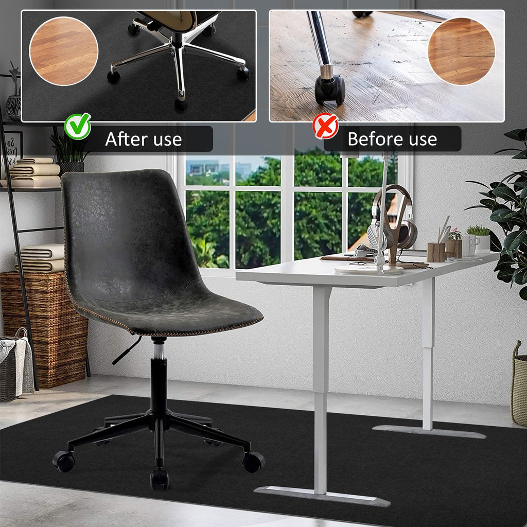 Office Chair Mat for Hardwood Floor & Tile Desk Chair Mat for Rolling Chairs Protect Hardfloor Desk Area Rug for Workstations, Durable Desk Mat for Home and Office Use (Black, 36X47 in)