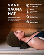 SØND - Sauna Hat for Men & Women - Merino Wool Heat Insulation & Hair Protection - Wool Sauna Cap & Banya Hat - Sauna Accessory - Beanie Style - Green