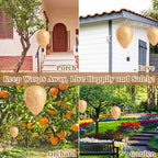 ZeeDix 4 Pack Hanging Paper Fake Wasp Nest Decoy- Eco Friendly Effective Deterrent Bee Hornets Wasp Nest for Outdoor, Home and Garden(8.66"×11",Warm Color)