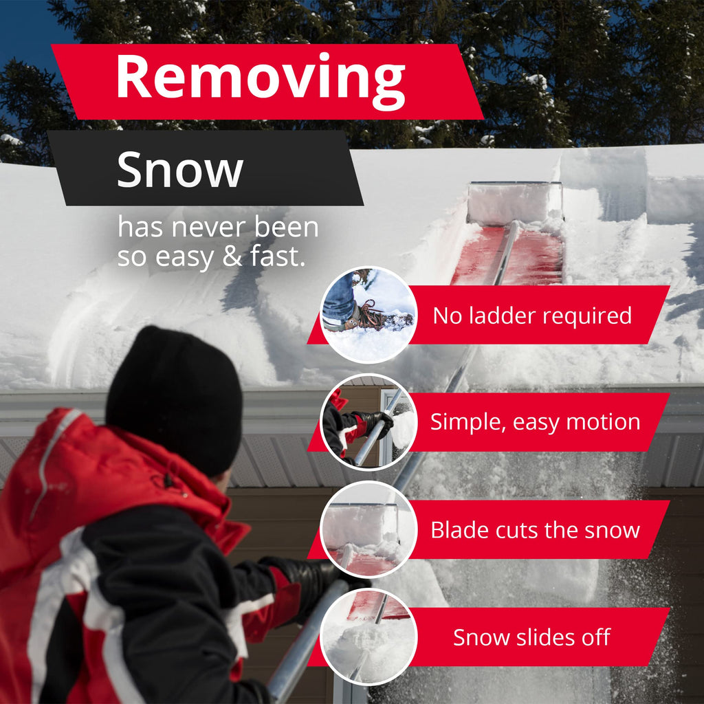 SNOWPEELER Classic Snow Shovel - 20 ft. - Winter Snow Roof Rake - Roof Rake for Snow - Aluminum Snow Removal - Made in Canada, a Country of Snow
