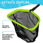 Sepetrel,Pool Net,Professional Swimming Pool Leaf Skimmer Nets for Cleaning with Nylon Deep Bag,Heavy Duty Aluminum Frame & Handle Rake(Pole Not Included)