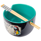 Silver Buffalo Disney Nightmare Before Christmas Sally's Sleepy Time Soup Ceramic Ramen Noodle Rice Bowl with Chopsticks, Microwave Safe, 20 Ounces