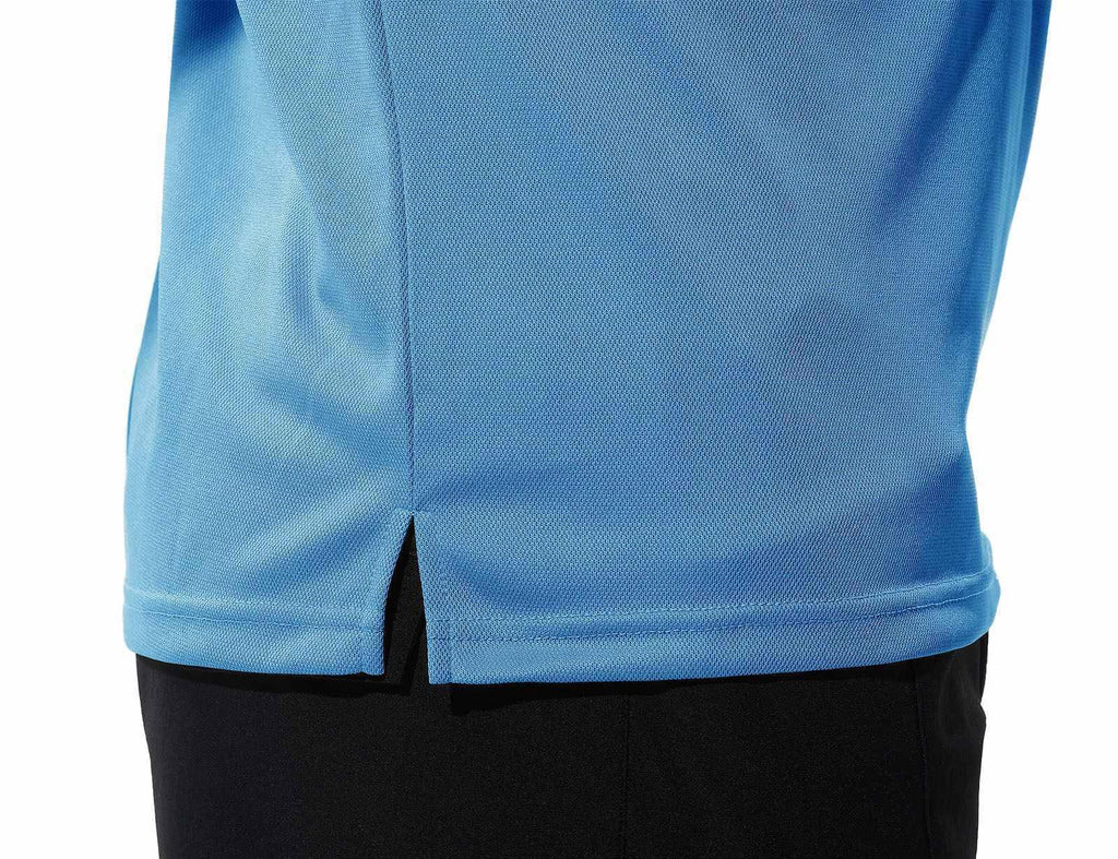 Men's Activewear Polo Shirts Short Sleeve Quick Dry Outdoor Golf Sports Shirts with Pocket(Blue, US XL)