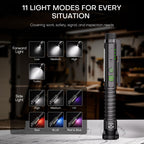 PASIION EDC Flashlight Rechargeable,800 Lumen Small Flashlight with Magnetic Clip & Base, 11 Modes LED Flashlight,Glass Breaker&Bottle Opener, USB-C Flashlight for Working,Home and Emergency